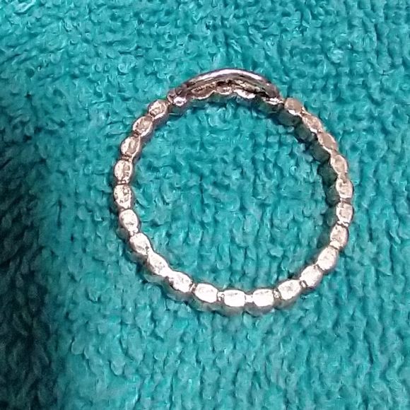 Elegant Silvertone Crystal Circle Pendant - Picture 3 of 5